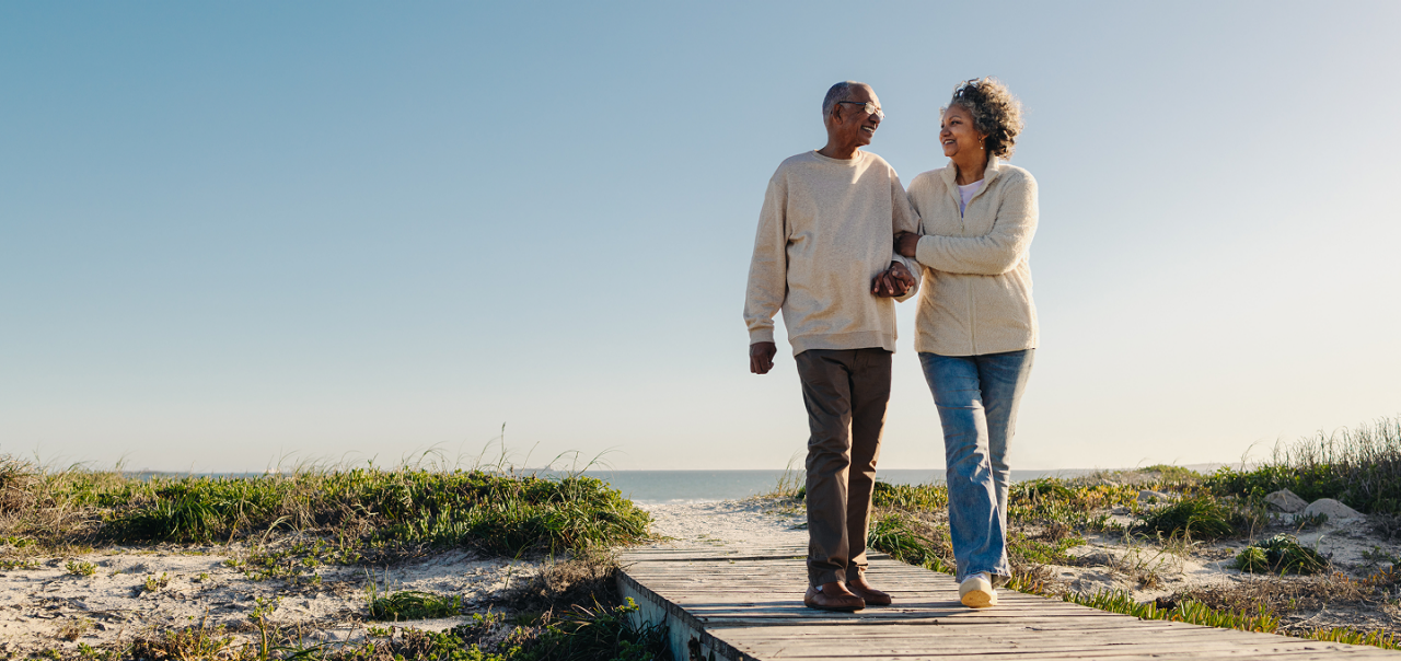 two people walking