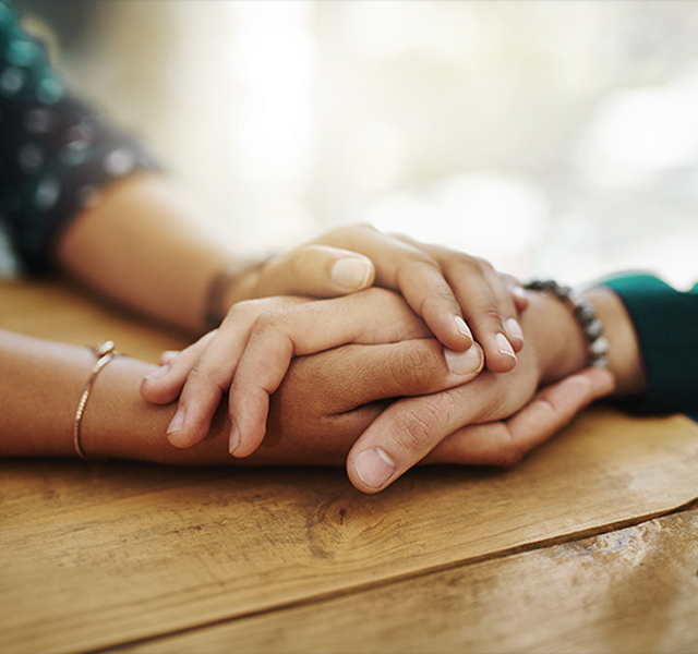 two hands touching