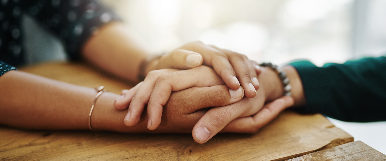 two hands touching